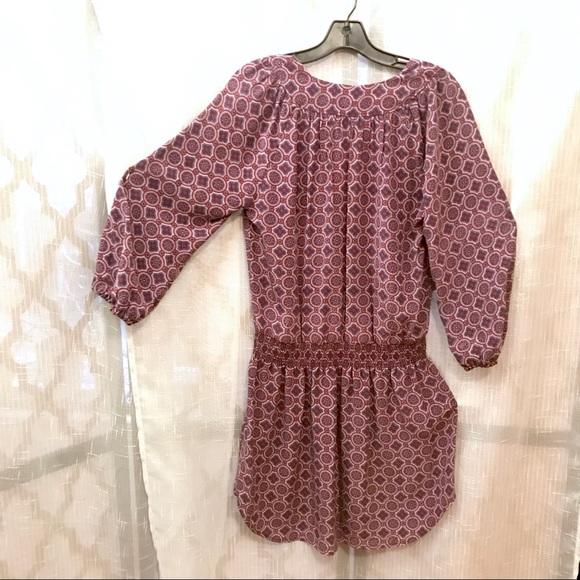 NWT✨Joie Silk Dress, smocked waist, 3/4 sleeves,L - Picture 4 of 8